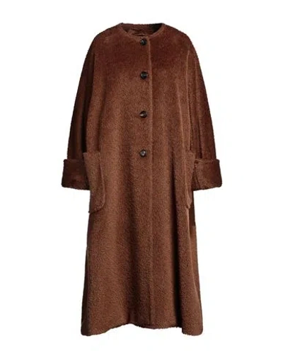 Max Mara Woman Coat Camel Size 4 Alpaca Wool, Virgin Wool In Beige