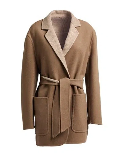 MAX MARA MAX MARA WOMAN COAT CAMEL SIZE 6 VIRGIN WOOL, CASHMERE