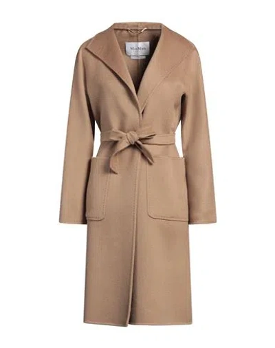 Max Mara Woman Coat Camel Size 8 Cashmere In Beige