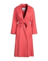 Max Mara Woman Coat Coral Size 12 Cashmere In Red