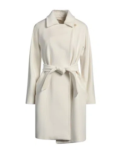 Max Mara Woman Coat Cream Size 16 Virgin Wool, Cashmere In White