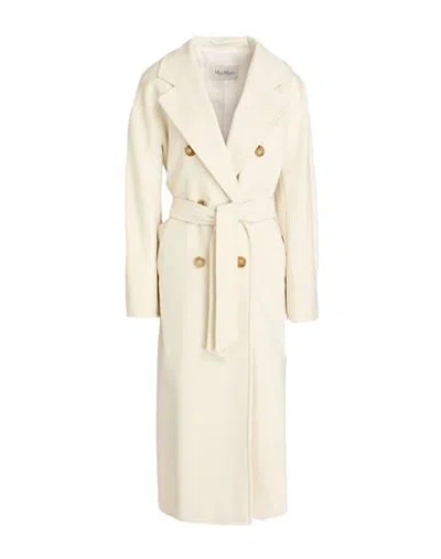 Max Mara Woman Coat Cream Size 8 Virgin Wool, Cashmere In White
