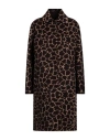 Max Mara 'animal Print Collared Neck Coat' In Brown