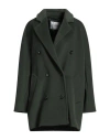 Max Mara Asturie1234 Grey Cashmere Blend Coat In Green