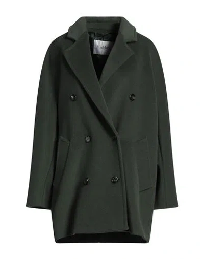 MAX MARA MAX MARA WOMAN COAT DARK GREEN SIZE 12 WOOL, CASHMERE