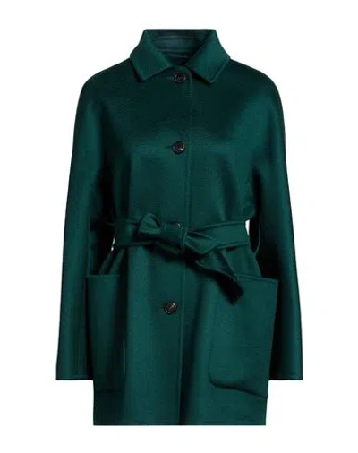 Max Mara Woman Coat Dark Green Size 4 Cashmere