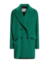Max Mara Woman Coat Green Size 4 Virgin Wool, Cashmere In Green