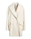 Max Mara Woman Coat Ivory Size 10 Virgin Wool, Cashmere In White