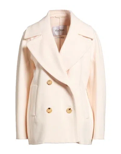 Max Mara Woman Coat Ivory Size 10 Virgin Wool, Cashmere In White