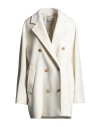 Max Mara Woman Coat Ivory Size 12 Virgin Wool, Cashmere In White