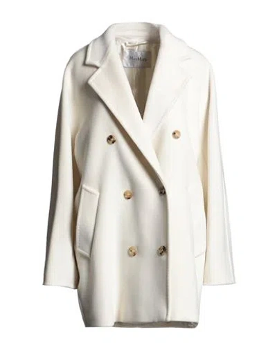 Max Mara Woman Coat Ivory Size 12 Virgin Wool, Cashmere In White
