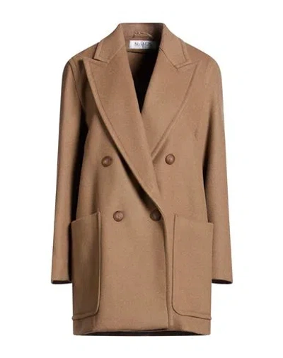 Max Mara Woman Coat Light Brown Size 4 Virgin Wool, Cashmere