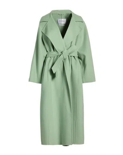 Max Mara Woman Coat Light Green Size 2 Virgin Wool, Cashmere