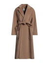 Max Mara Woman Coat Sand Size 10 Virgin Wool, Cashmere In Beige