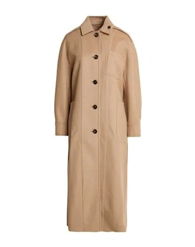 Max Mara Woman Coat Sand Size 8 Virgin Wool, Cashmere