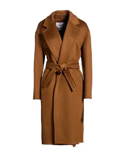 Max Mara Woman Coat Tan Size 10 Cashmere In Brown