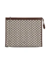 Max Mara Monogram Chain Strap Rectangular Clutch In Brown
