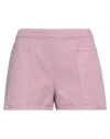 Max Mara Woman Denim Shorts Light Purple Size 8 Cotton In Purple