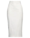 Max Mara Eden Double Cotton Canvas Midi Skirt In Off White