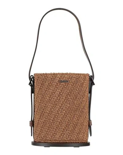 Max Mara Woman Handbag Brown Size - Polyamide, Calfskin