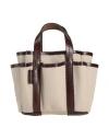 Max Mara Woman Handbag Cream Size - Cotton, Cow Leather In White