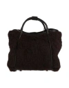 Max Mara Woman Handbag Dark Brown Size - Alpaca Wool, Virgin Wool, Silk