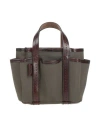Max Mara Woman Handbag Military Green Size - Cotton, Cow Leather