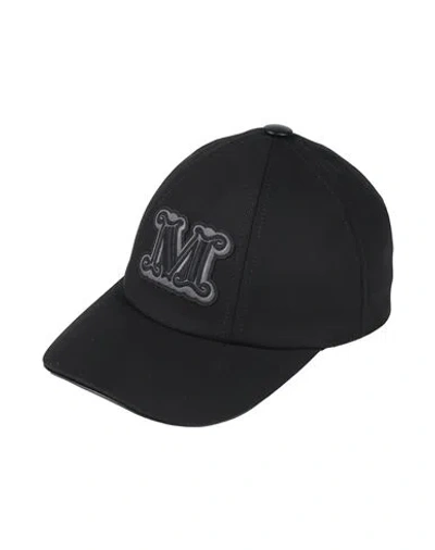 Max Mara Woman Hat Black Size 7 Cotton, Leather