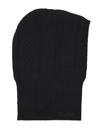 Max Mara Woman Hat Black Size Onesize Cashmere In Gold
