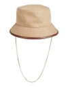 Max Mara Woman Hat Sand Size 7 ⅛ Polyester