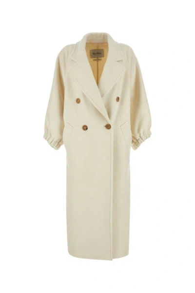 MAX MARA MAX MARA WOMEN IVORY CASHMERE ZAFFO COAT