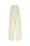 Max Mara Avoriaz Cotton Double Canvas Wide Pants In White