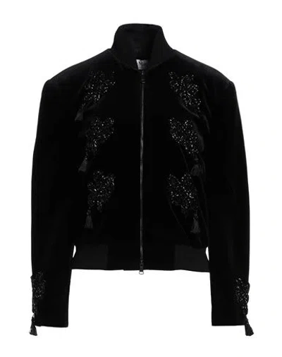 Max Mara Woman Jacket Black Size 12 Cotton, Elastane, Polyamide, Virgin Wool
