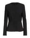 Max Mara Round-necked Jacket In Black