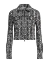 Max Mara Black Tony Monogram-pattern Cropped Jacket In Black