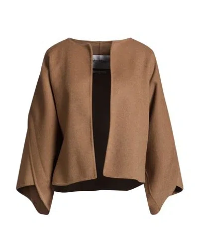 Max Mara Woman Jacket Light Brown Size 4 Virgin Wool, Cashmere