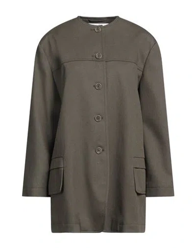 Max Mara Woman Jacket Military Green Size 10 Cotton