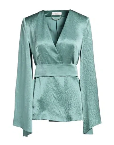 Max Mara Woman Jacket Sage Green Size 10 Silk In Sage Green