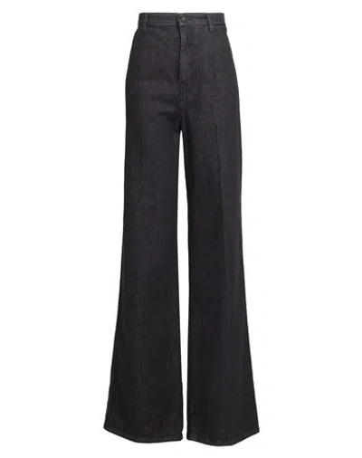 Max Mara Woman Jeans Black Size 12 Cotton, Elastane
