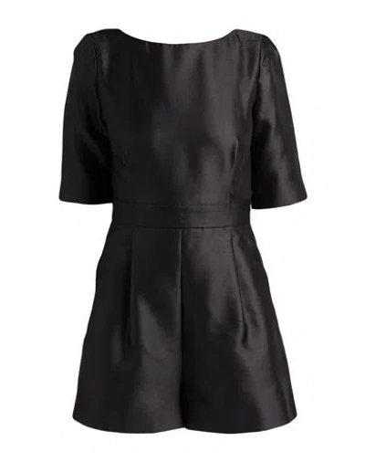 MAX MARA MAX MARA WOMAN JUMPSUIT BLACK SIZE 8 SILK, GIZA 45 COTTON
