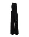 Max Mara Ubi Silk Satin-trimmed Jersey Jumpsuit In Black