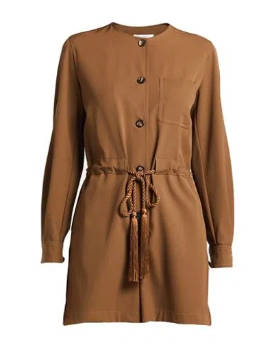 Max Mara Woman Jumpsuit Brown Size 6 Virgin Wool