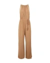 Max Mara Woman Jumpsuit Camel Size 10 Viscose, Elastane, Silk In Beige