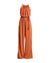 Max Mara Woman Jumpsuit Orange Size 12 Viscose, Elastane, Silk