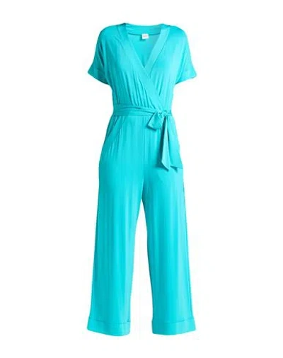 Max Mara Woman Jumpsuit Turquoise Size Xs Viscose, Elastane In Blue