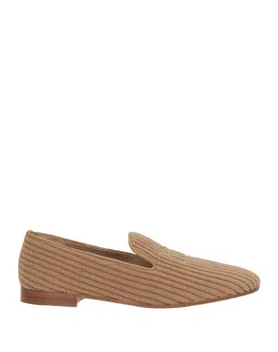 Max Mara Woman Loafers Camel Size 10 Textile Fibers In Beige