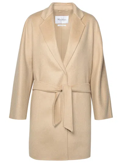 Max Mara Beige Cashmere Coat In Cream