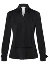 Max Mara Button Detailed Long-sleeved Blouse In Black