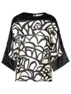 Max Mara Quaglia Printed Silk Satin Top In White