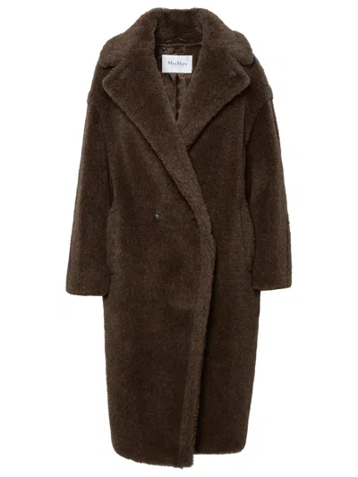 Max Mara 'teddy' Coat In Alpaca And Brown Cachemire Woman